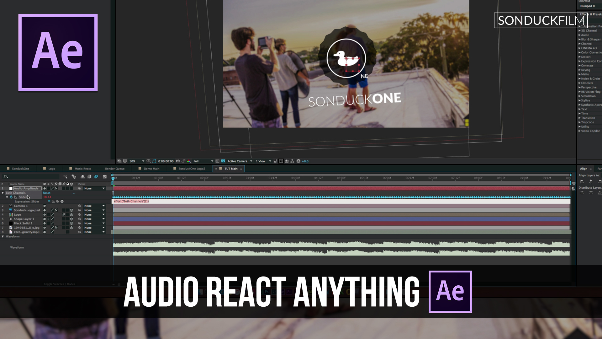 After effects tutorial: audio react anything