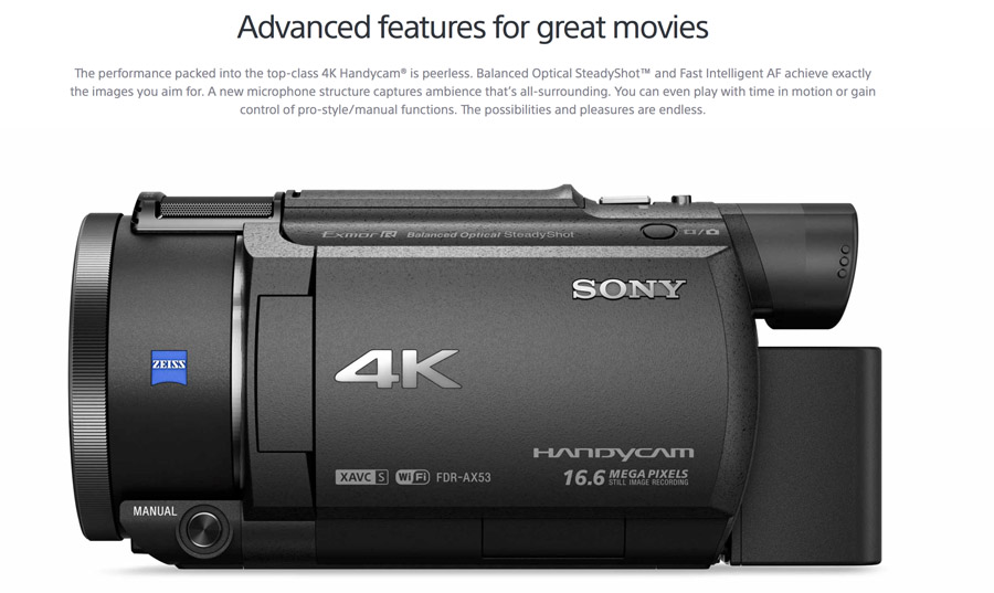 Meet the $999 Sony FDR-AX53 4K Handycam