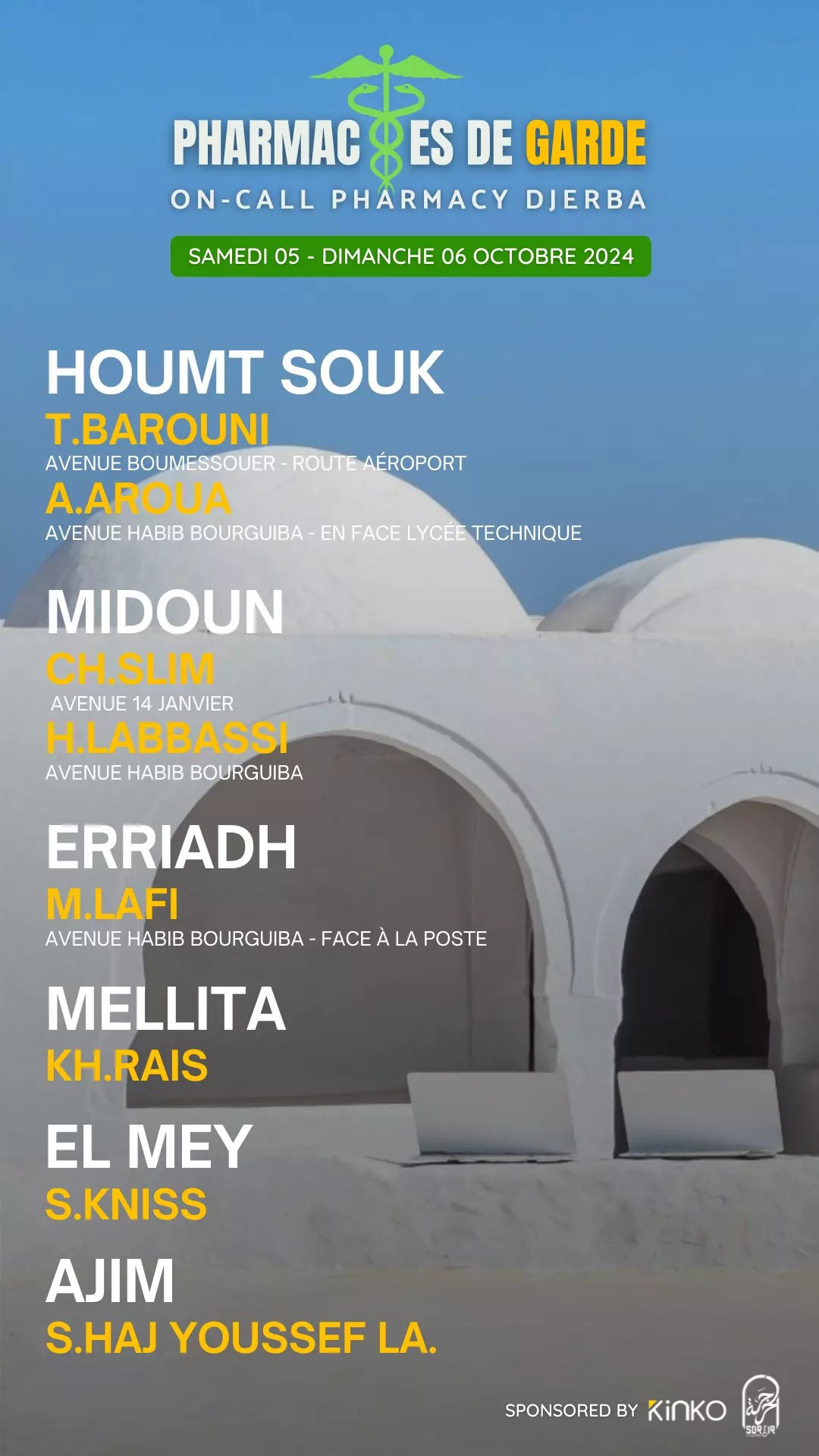 pharmacies de garde djerba