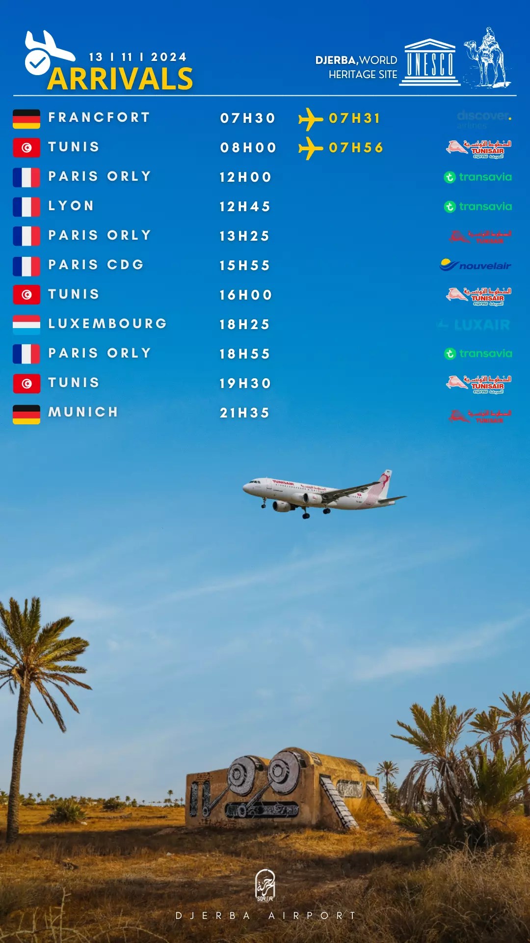 arrivals djerba