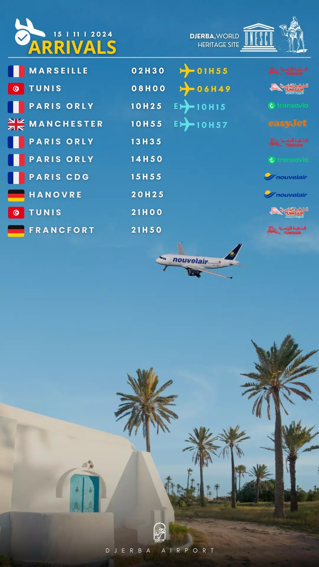 arrivals djerba