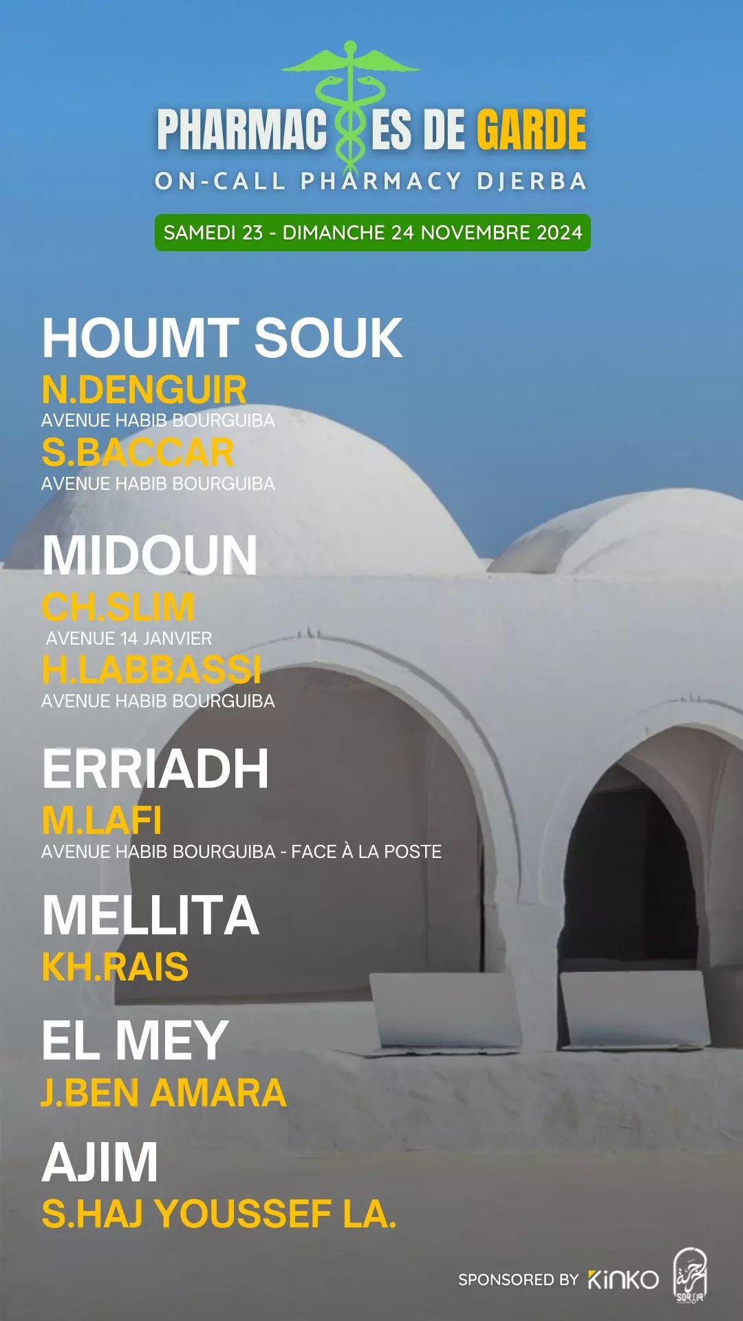 pharmacies de garde djerba