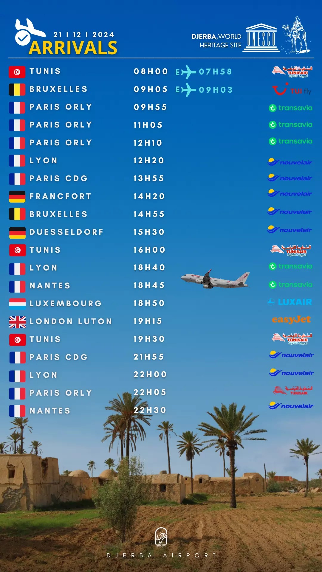 arrivals djerba