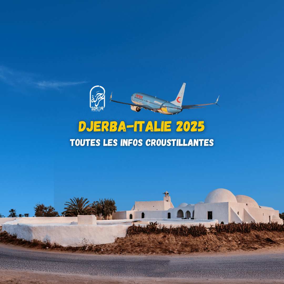 Djerba : Les dates clés 2025 des vols de/vers l’Italie