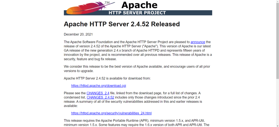 Apache HTTP Server 2.4.52