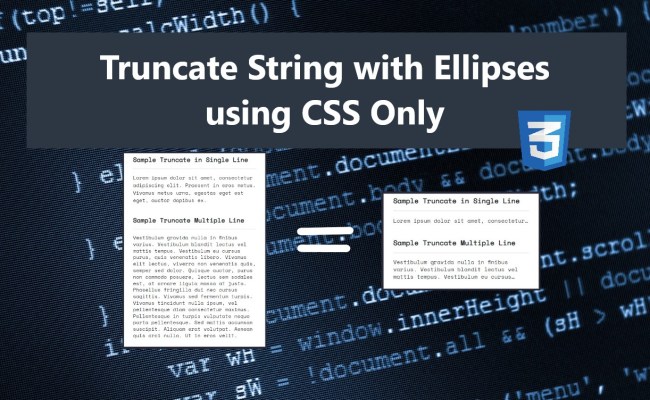 Truncate String With Ellipsis Using CSS Only Tutorial | SourceCodester