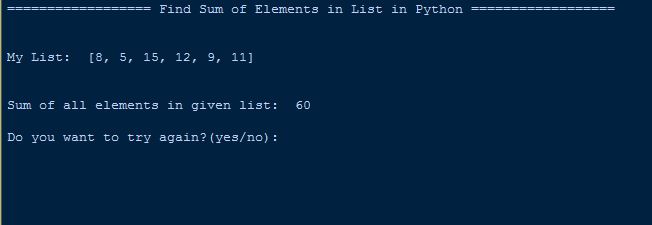 2 Ways Of Finding The Sum Of Elements In The List Python Tutorial - Nature Pictures - High Quality HD Collection