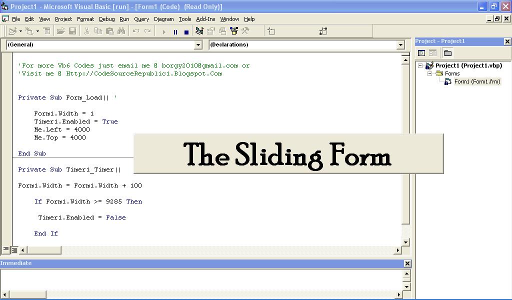 Sliding Form in Vb6 | Free Source Code, Projects &amp; Tutorials