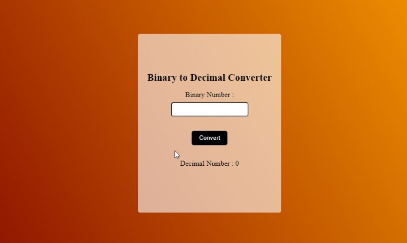 Decimal Binary Auto Converter Using Html Css And Javascript With - Sunset Patterns - Beautiful Desktop Collection