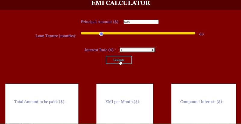 Emi Calculator App Using Html Css In Javascript With Source Code Sourcecodester - High Quality Desktop Landscape Photos | Free Download