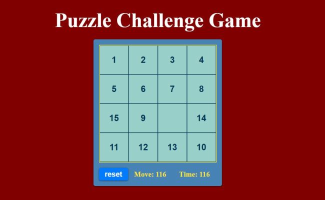 Puzzle Challenge Game Using HTML & CSS In VanillaJS With Source Code ...