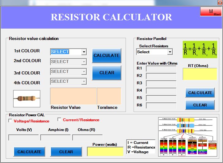 Resistor Calculator Free Source Code Tutorials