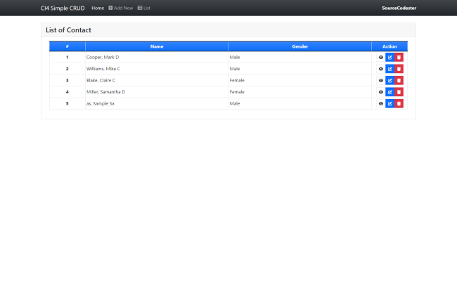 PHP CodeIgniter 4 - CRUD Application Tutorial | SourceCodester