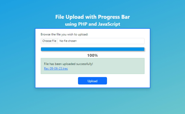 File Uploading With Progress Bar Using PHP And JavaScript Tutorial ...