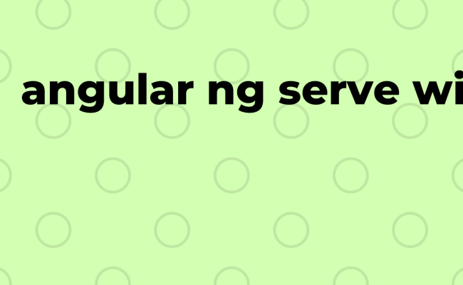 Solved: Ng Serve With Custom Port In Angular - SourceTrail