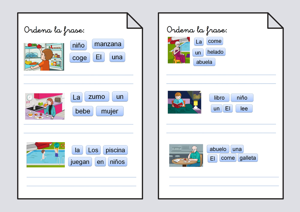 Ordena La Frase 5 Construccion De Frases Lectoescritura Soyvisual