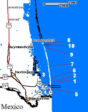 A map legend is a side table or box on a map that shows the meaning of the symbols, shapes, and colors used on the map. South Padre Island Texas Surf Map Surf Spots Biggest Best Waves
