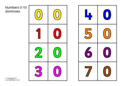 numbers 0 10 dominoes sb7673 sparklebox