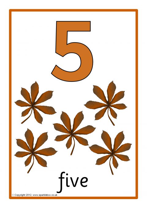 autumn number and word posters 1 20