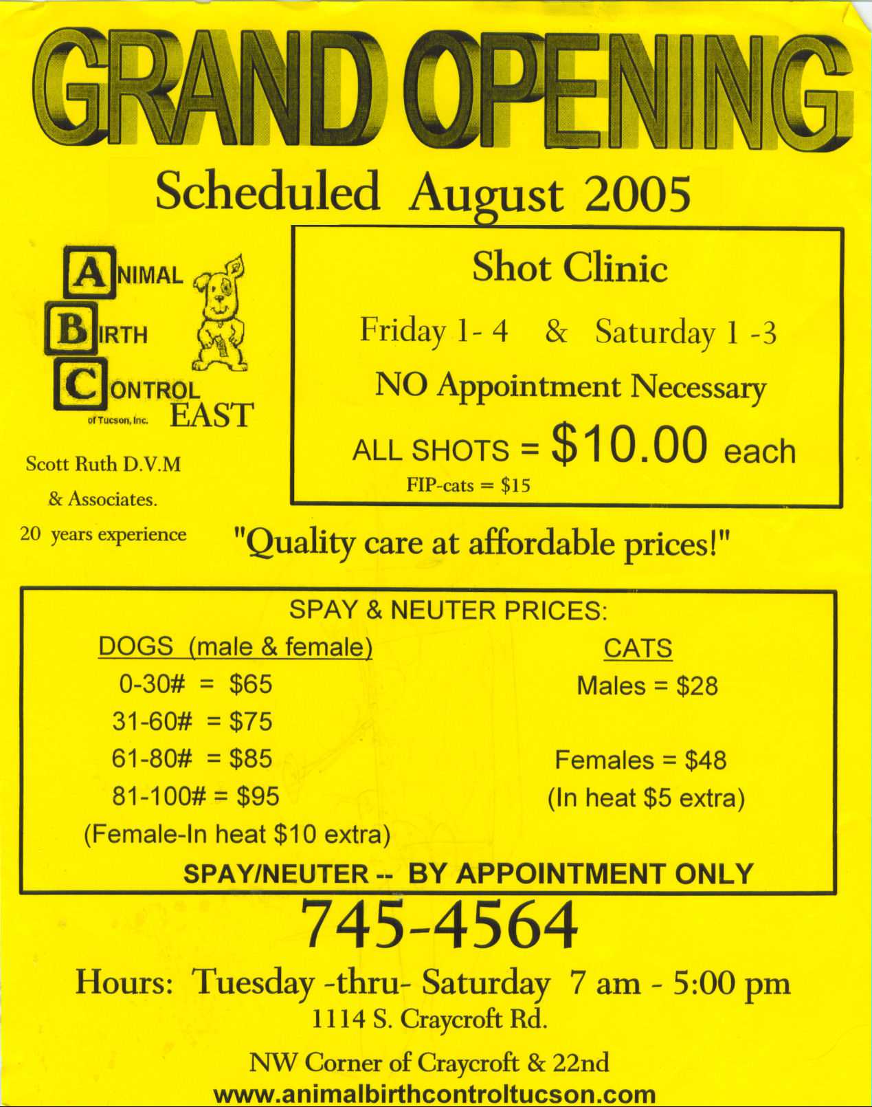 spay and neuter solutions providers on abc pet clinic tucson speedway