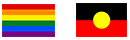 LGTBQ flag and aboriginal flag