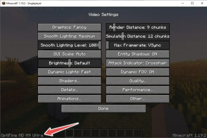 optifine video settings