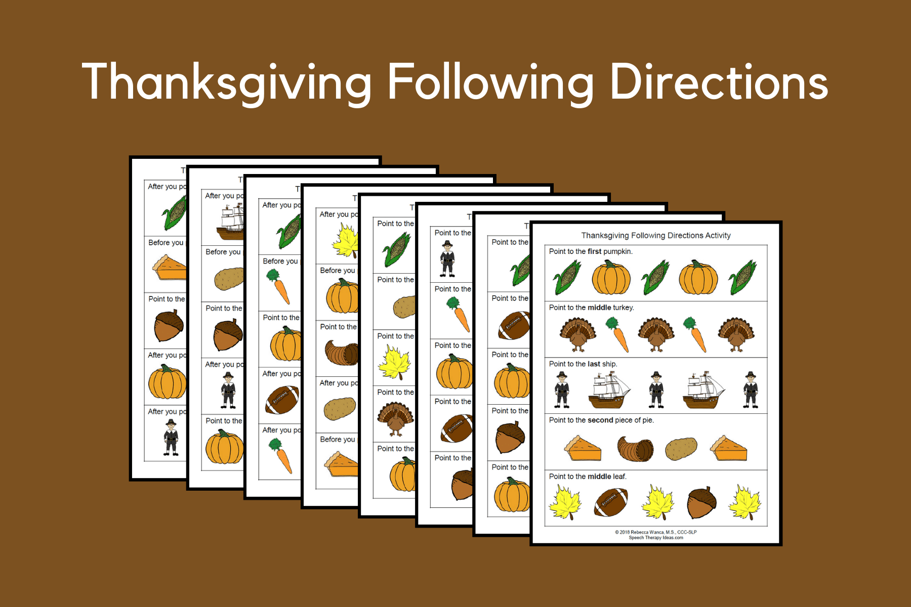 Search of 'following directions' (page 3) on site the mailbox. Thanksgiving Following Directions Activity Speech Therapy Ideas