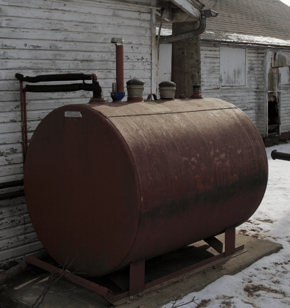 brown heating oil tank