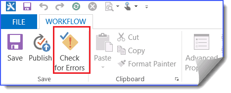 Check for errors in sharepoint designer workflows