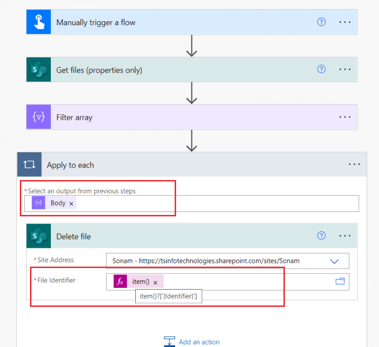 Power Automate or Microsoft Flow delete all files in a folder - SPGuides