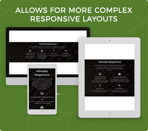 You can manage elements behavior on desktop/mobile devices with responsive column controls: Visual Composer Responsive Inner Columns And Rows Wordpress Plugin - Rating, Reviews, Demo ...