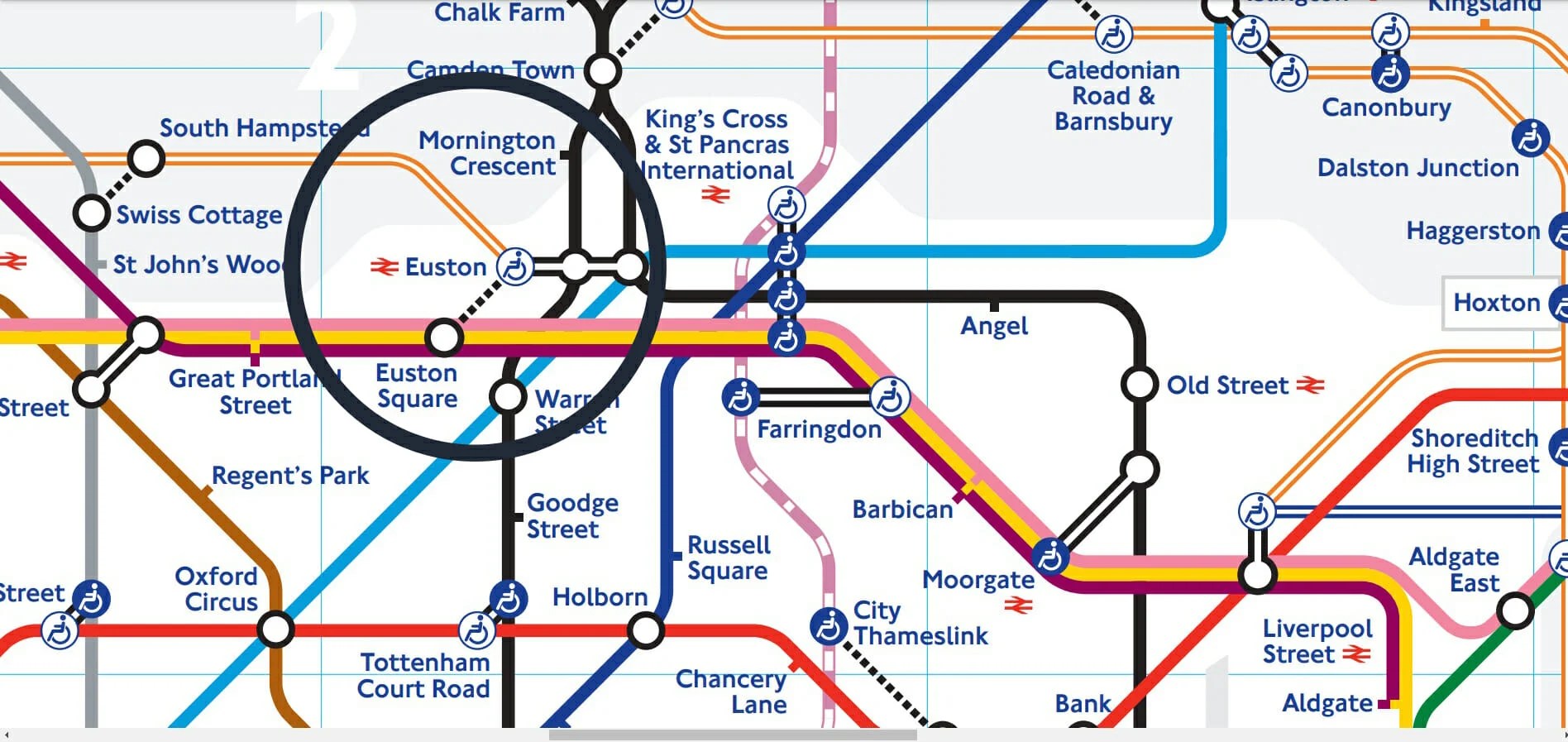 Map Of London Euston Station Railway VBHWI Tube.
