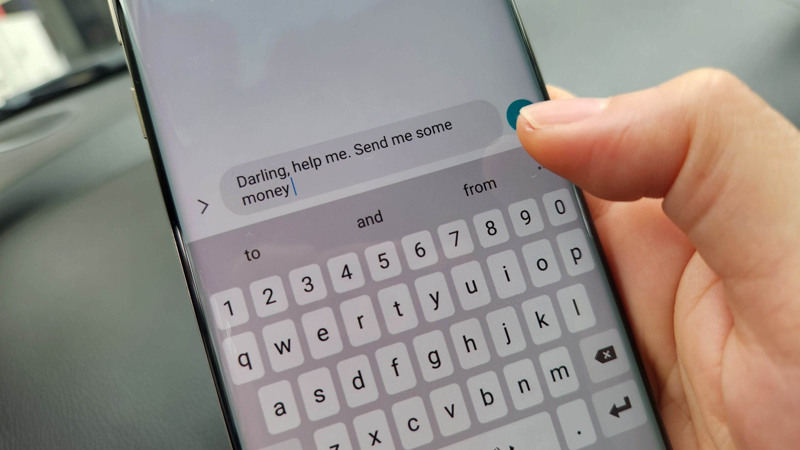 A person navigating an international relationship on their phone.