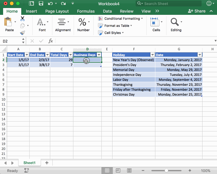 Recently, i snooped on her statistics, and she averaged 13,50. Calculate business days between two dates in Excel ...