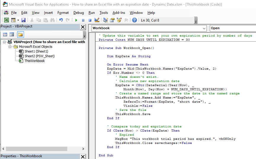 Now we do need them, and when i try to open the files i get file expired on…. How To Set An Excel Expiration Date