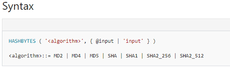 The HashBytes function in T-SQL (1) The HashBytes function in T-SQL (1)