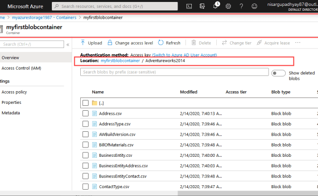 Use AzCopy To Upload Data To Azure Blob Storage
