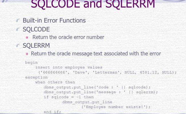 Oracle SQLERRM Function