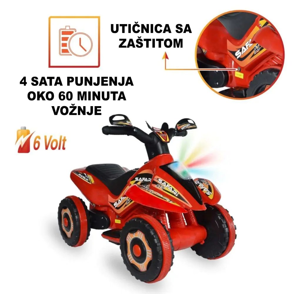 Motor na akumulator Delfino Safari Crveni - Slika 2