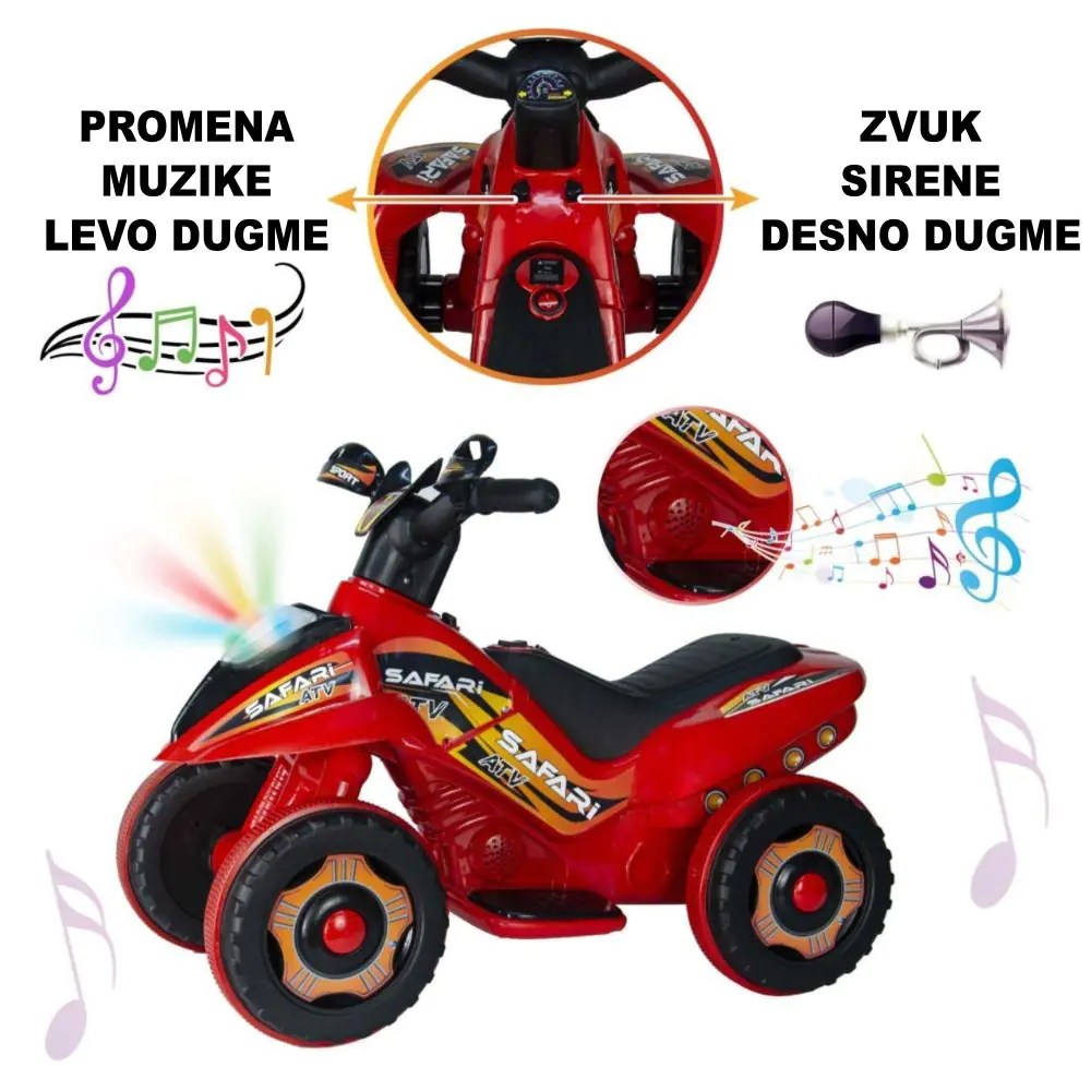 Motor na akumulator Delfino Safari Crveni - Slika 6