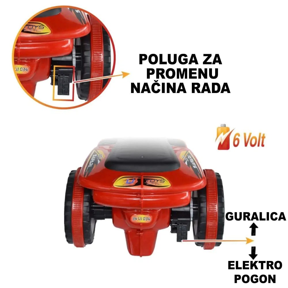 Motor na akumulator Delfino Safari Crveni - Slika 8