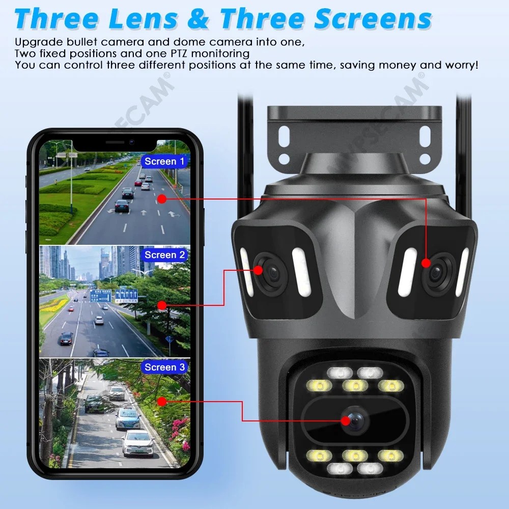 IP WiFi Kamera Sa Tri Objektiva - Slika 3