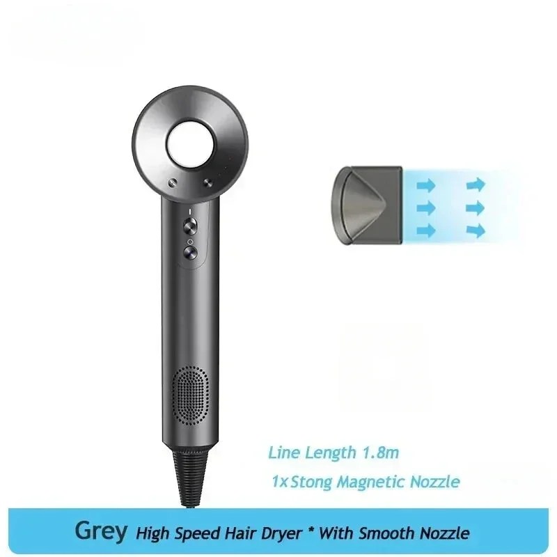 Fen Za Kosu Hair Dryer 1600w Super strong wind power, no hair damage, one click hot and cold switching, no leaf static electricity, negative ions, no hair damage, hair dryer  weight: 817G (including single nozzle color box) Single nozzle color box size: 365 * 145 *85MM External sales: PA nylon+new imported fibers+flame retardant and high-temperature resistant process Appearance: Leather handle oil treated twice Motor: Brand Brushless Motor Speed: 110000 RPM Power: 1600W Wind speed: high, medium, and low Temperature: constant temperature, high, medium, and low range Line length: second-generation thickened 1.8m copper wire (3.3m 2.7m can be customized) Accessories: Strong magnetic suction shaped hair dryer with high, medium, and low wind speeds Wind sensation: cold air, hot air, constant temperature Usage time: 1 hour Maximum working temperature under normal working conditions: 105 ℃ Maximum thermistor during safe shutdown: 145 ℃