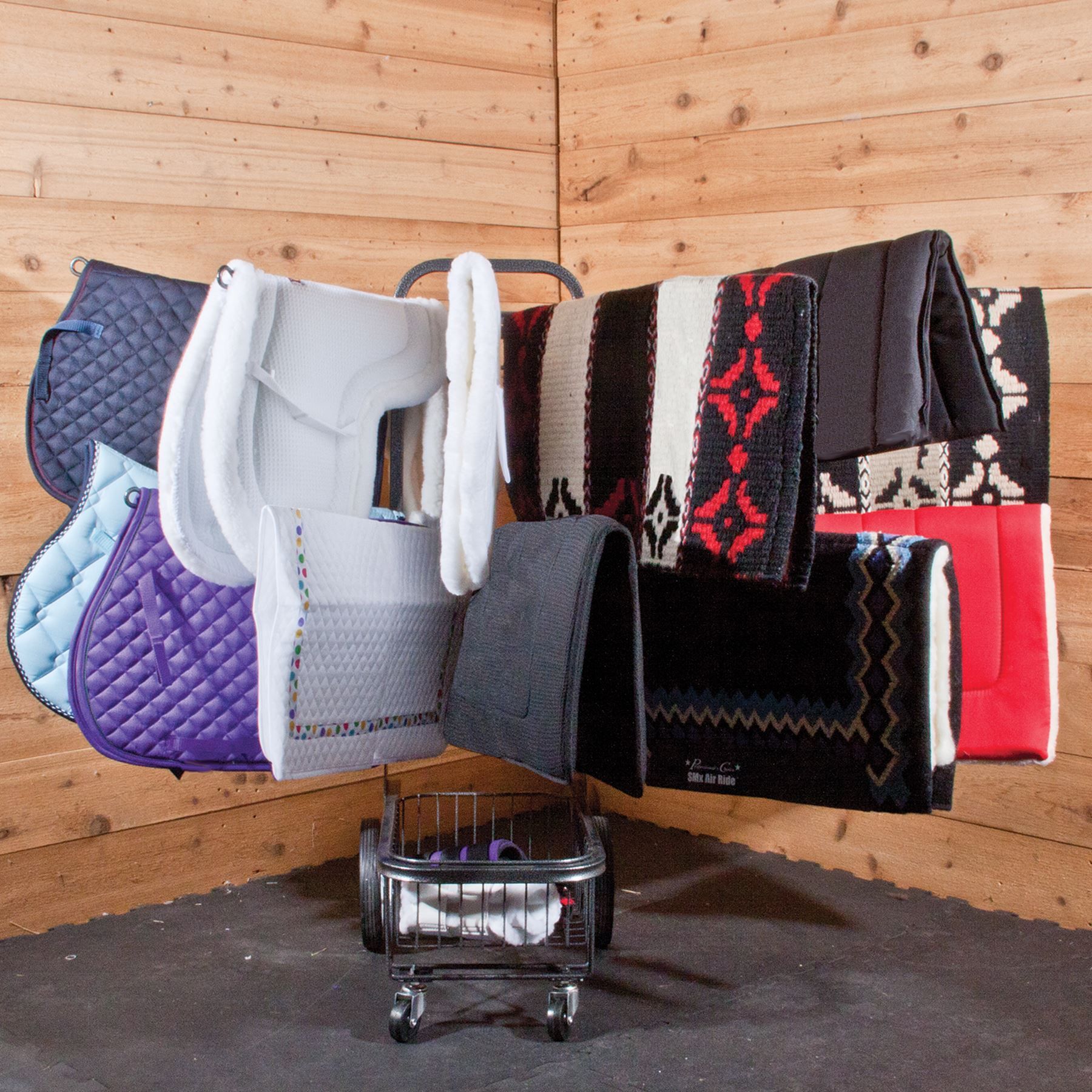 Girths and girth sleeves horse bits stirrup irons and treads numnahs and saddle pads horse boots horse headcollars and ropes. Easy-UpÂ® Pro Saddle Pad Dolly & Drying Rack in Horse