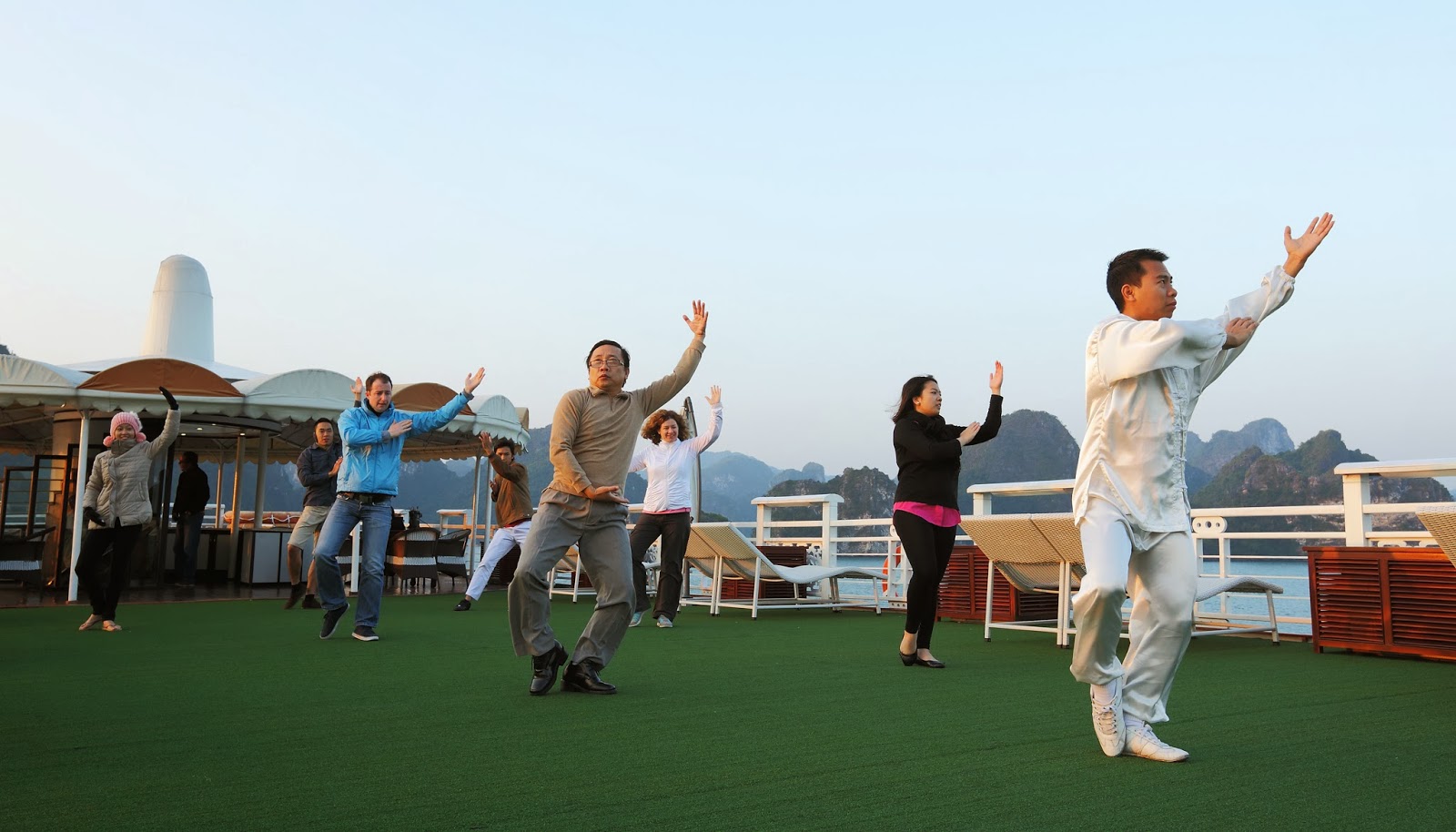 Tai Chi Exercise With Starlight Cruise Halong Bay