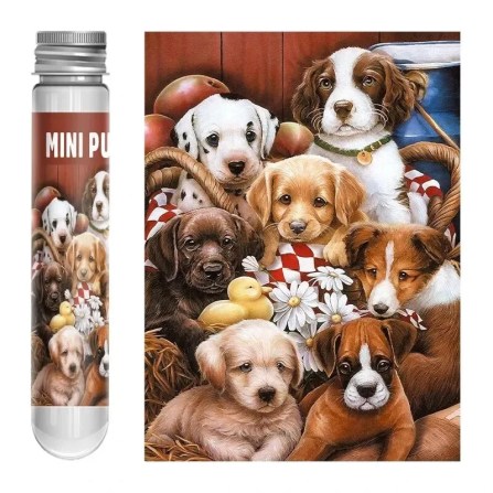 Mini Puzzle Ve Zkumavce – Roztomilá štěňata
