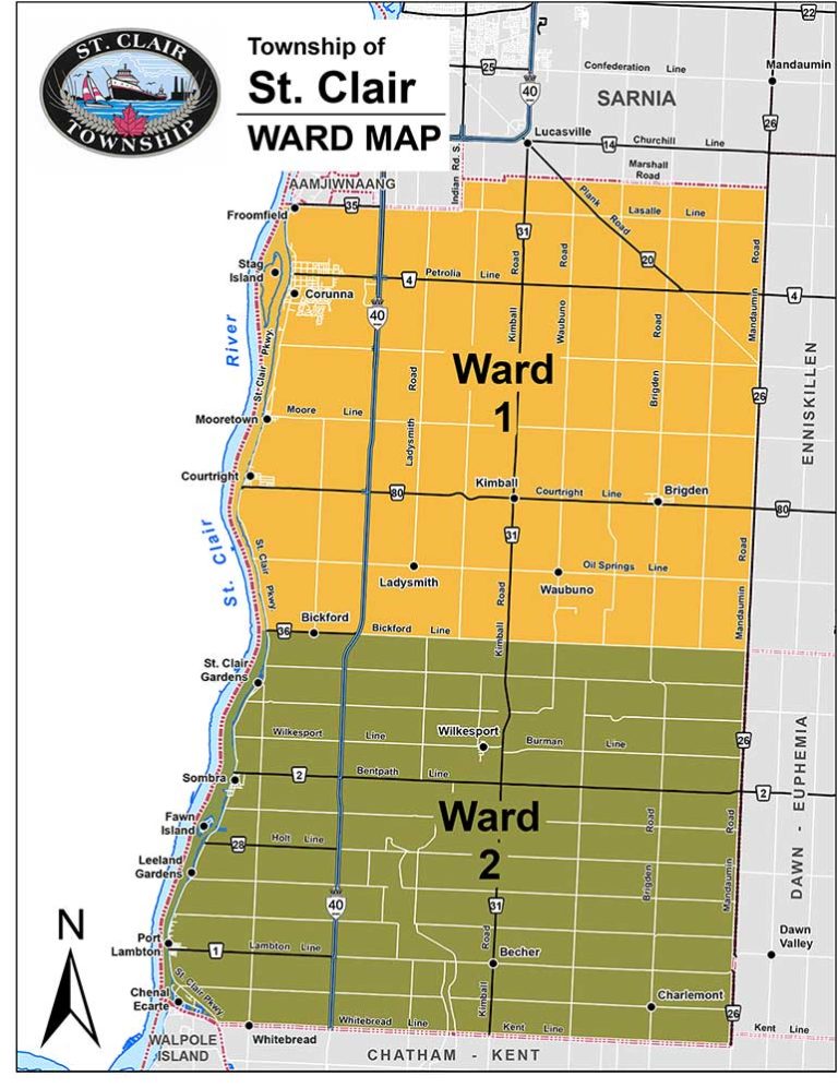 Mayor Council St Clair Township Ward Map 768x997 