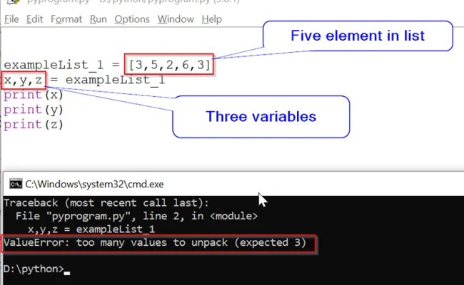 ValueError: Too Many Values To Unpack In Python