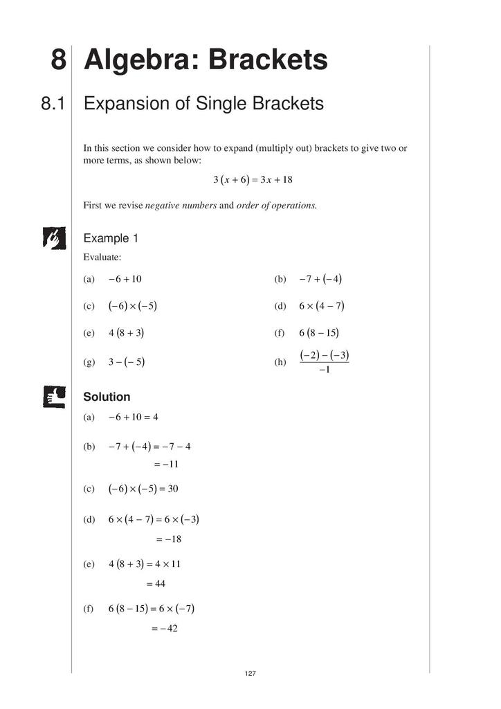 algebra brackets stem