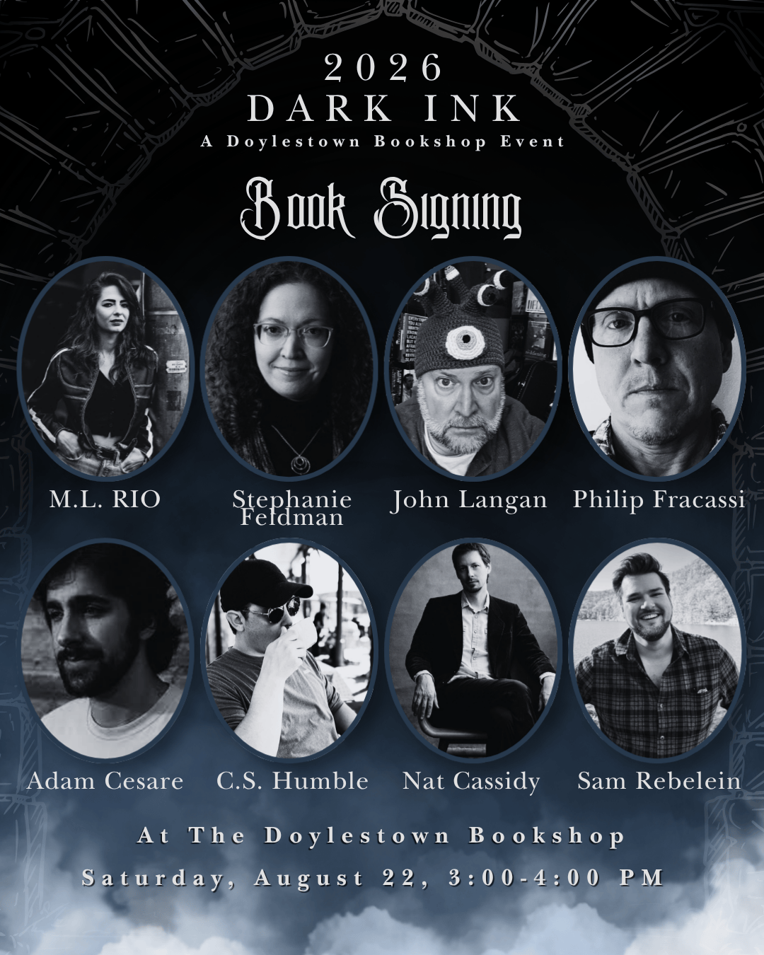 graphic for book signing event